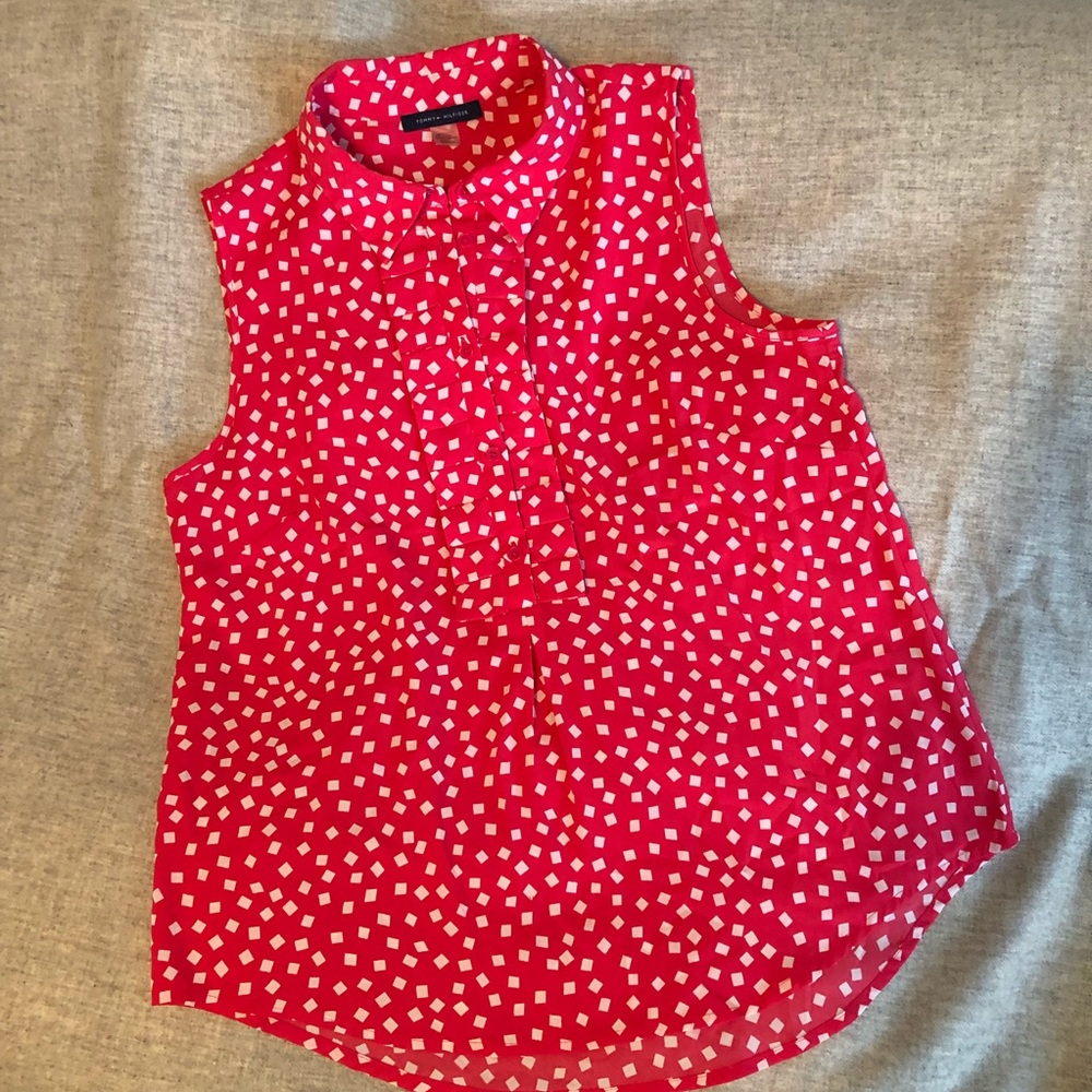 Tommy Hilfiger Sleeveless Top Pink / White Size S